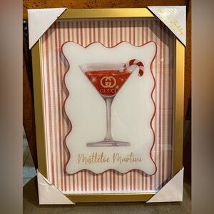 Gucci Festive Mistletoe Martini Art with Red and Gold